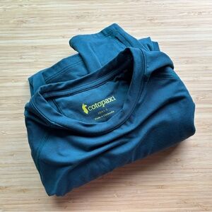 cotopaxi Men's Long Sleeve Shirt in Teal with Lime Logo